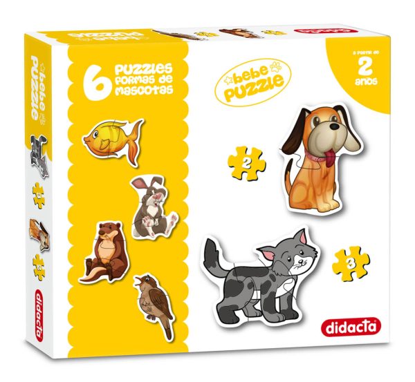 BEBE PUZZLES FORMAS MASCOTAS x 6