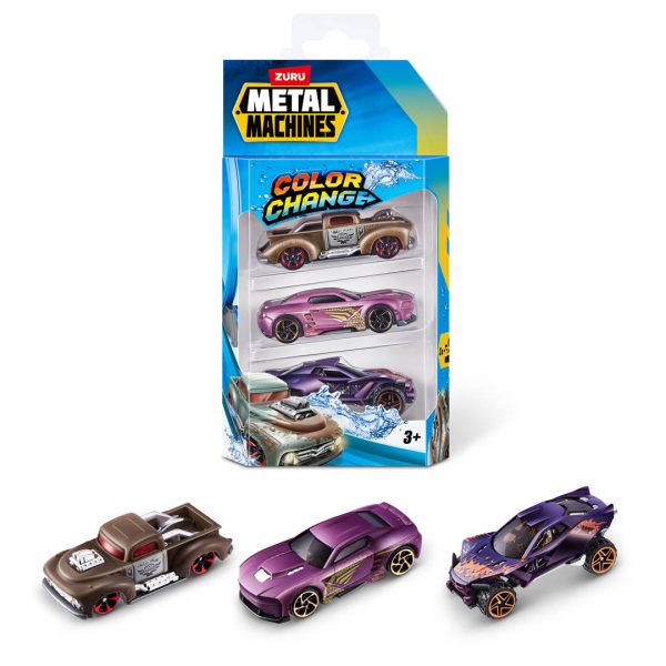 METAL MACHINES AUTITOS DIECAST PACK X 3 CAMBIAN DE COLOR