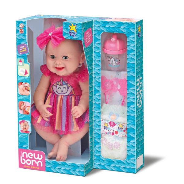 BEBOTE NEW BORN - VESTIDO ARCOIRIS, MAMADERA MAGICA Y ACCESORIOS