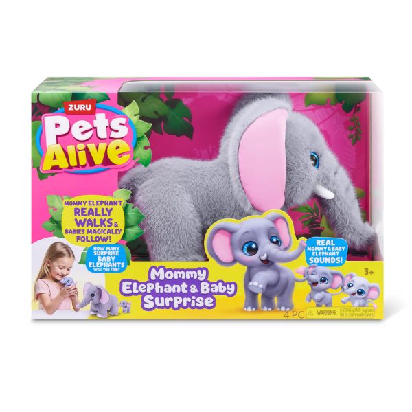 PETS ALIVE - ELEFANTE MAMÁ Y BEBÉS CON SORPRESAS - Imagen 3